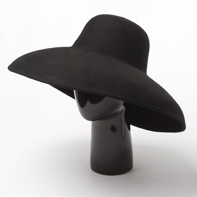Classical Big Wide Brim Wool F - Hat Floppy Wide 评论和价格