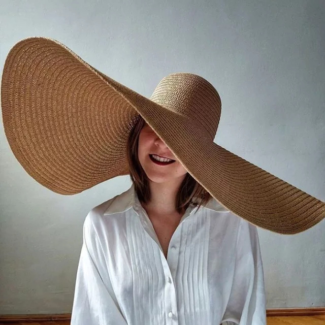 Oversized Beach Straw Hats for - Hat Floppy Wide 评论和价格
