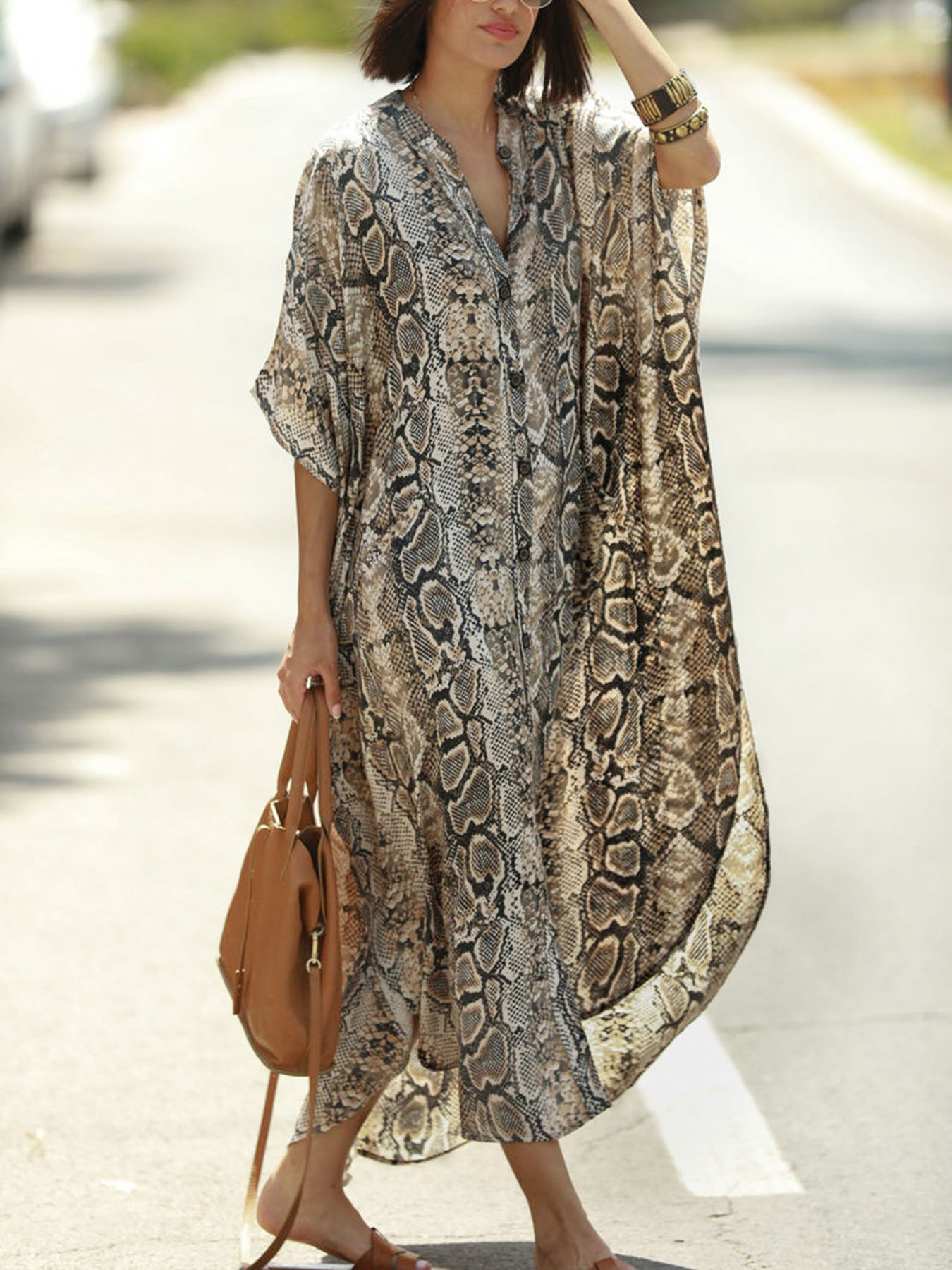 Bohemian Print Beach Cover-Up  - Cover Up Kaftan 评论和价格