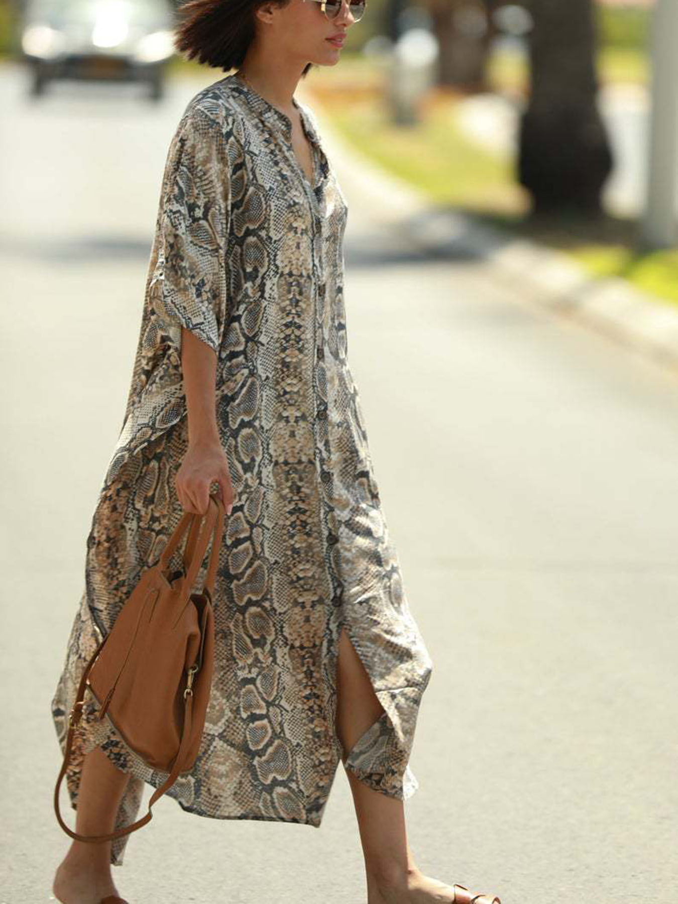 Bohemian Print Beach Cover-Up  - Cover Up Kaftan 评论和价格