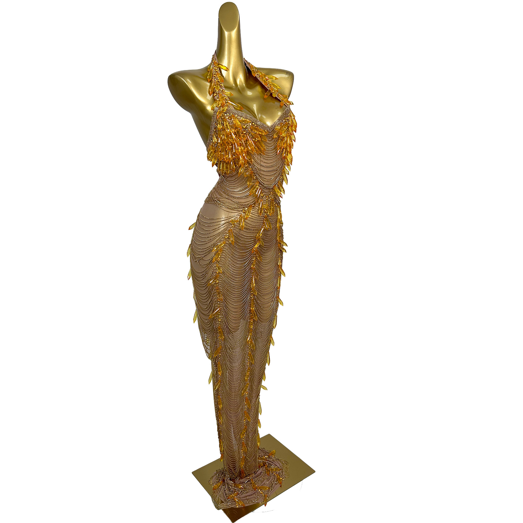 Ailisi Women Luxury Gold Cryst - Maxi Dress Halter 评论和价格