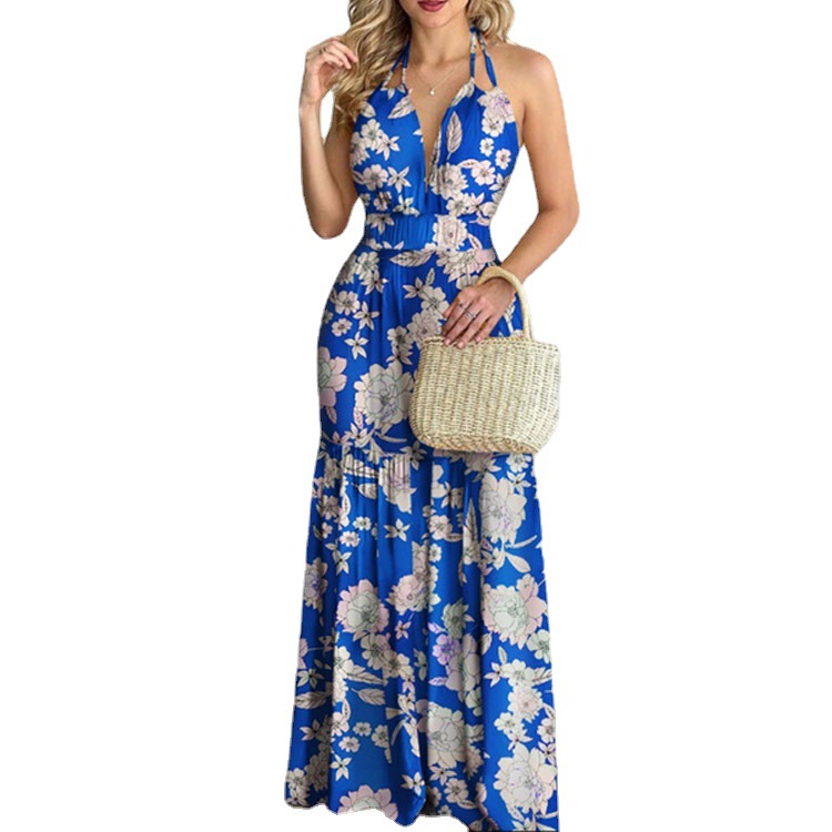 Floral Maxi Dress Long Backles - Maxi Dress Halter 评论和价格