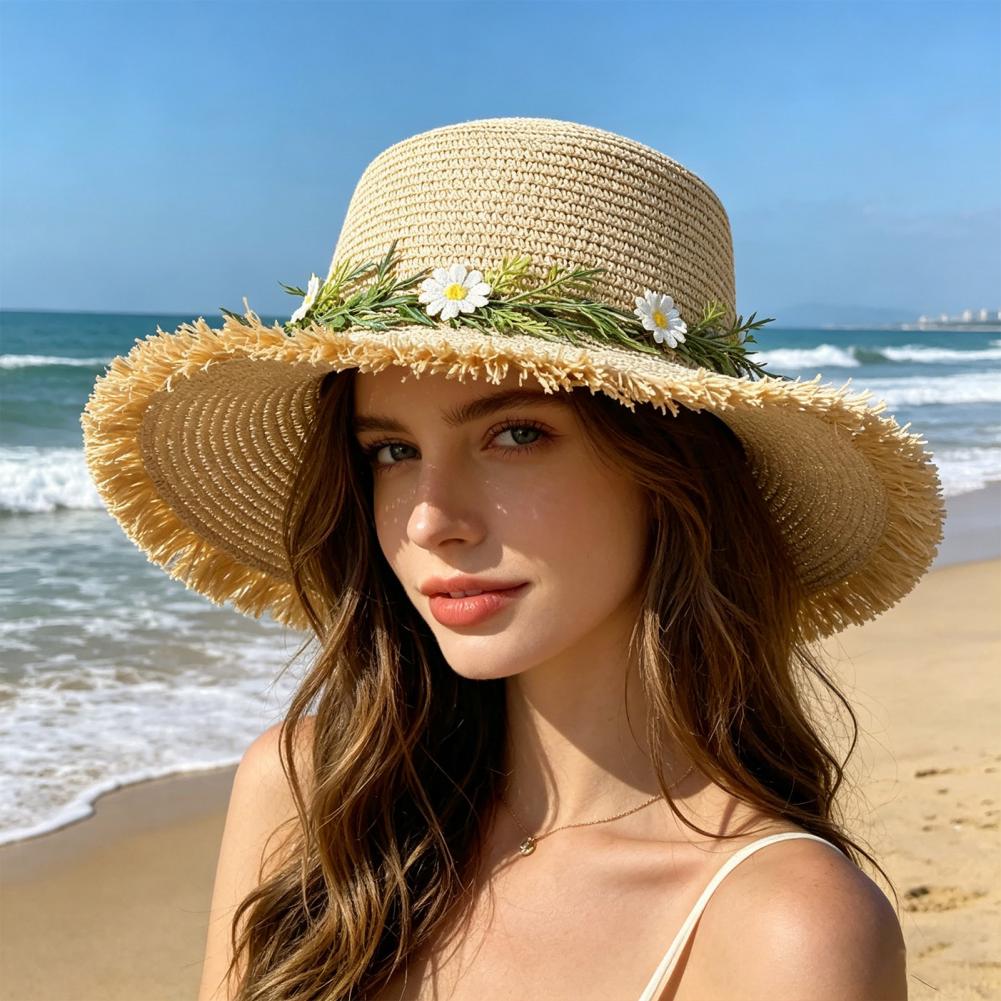Sun Hat Wide Brim Floppy Straw - Hat Floppy Wide 评论和价格