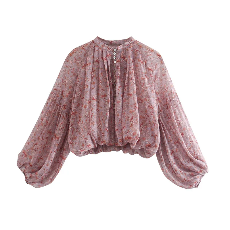 TEELYNN Puff Long Sleeve Boho  - Romper Floral Print 评论和价格