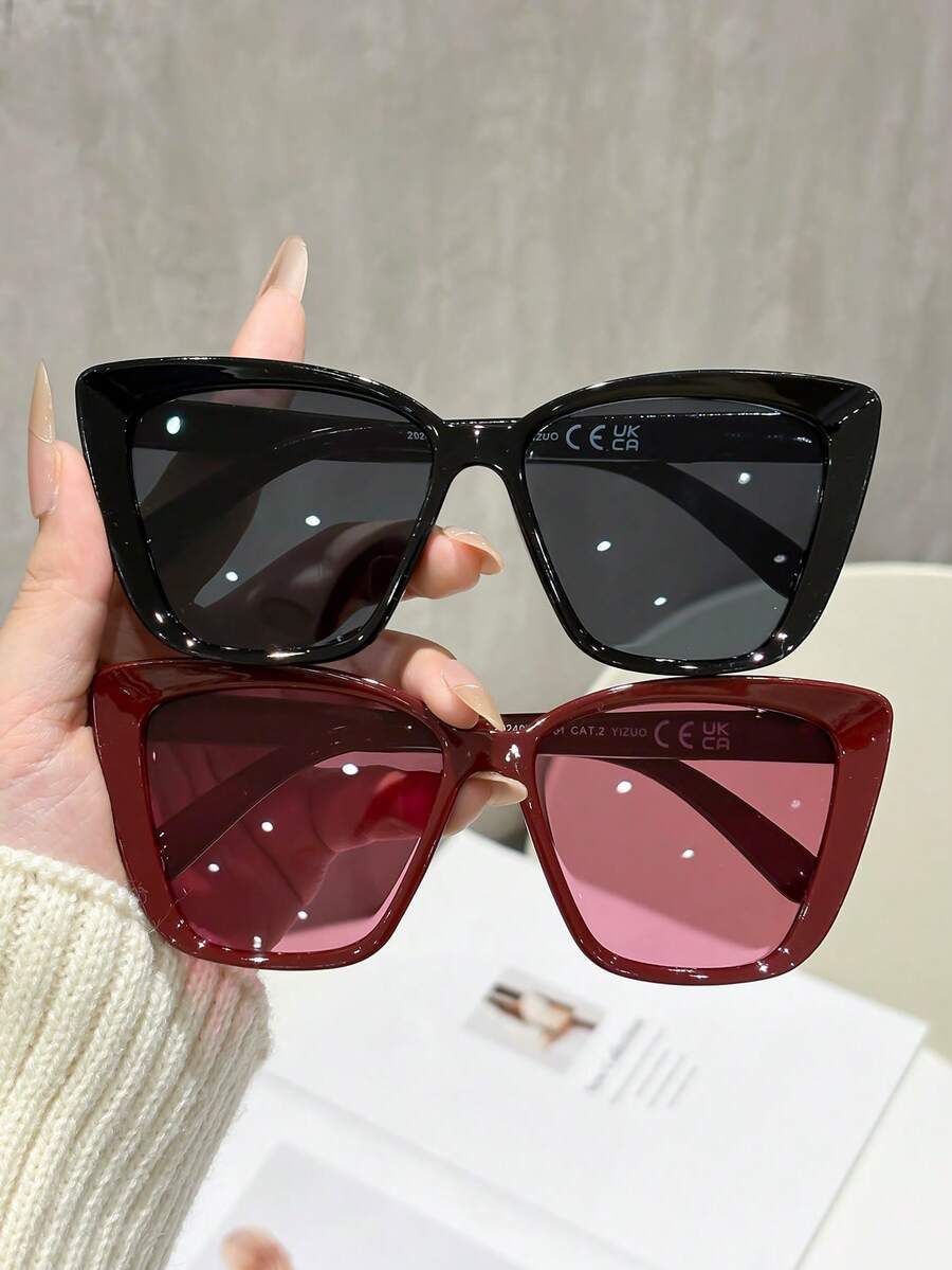 1 Pair Plastic Cat Eye Classic - Sunglasses Cat Eye 评论和价格