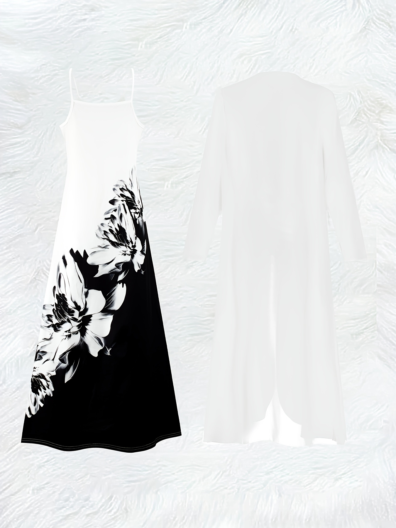 Casual Black and White Floral  - Midi Skirt Floral 评论和价格