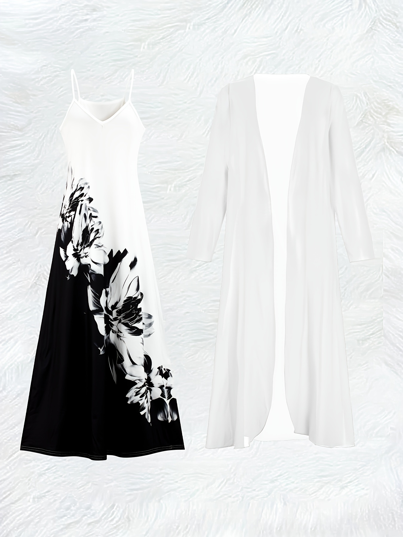 Casual Black and White Floral  - Midi Skirt Floral 评论和价格