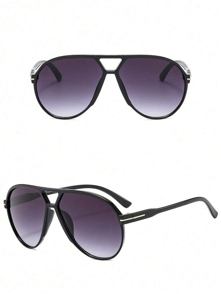 1pc Oversized Double Bridge Fu - Sunglasses Cat Eye 评论和价格