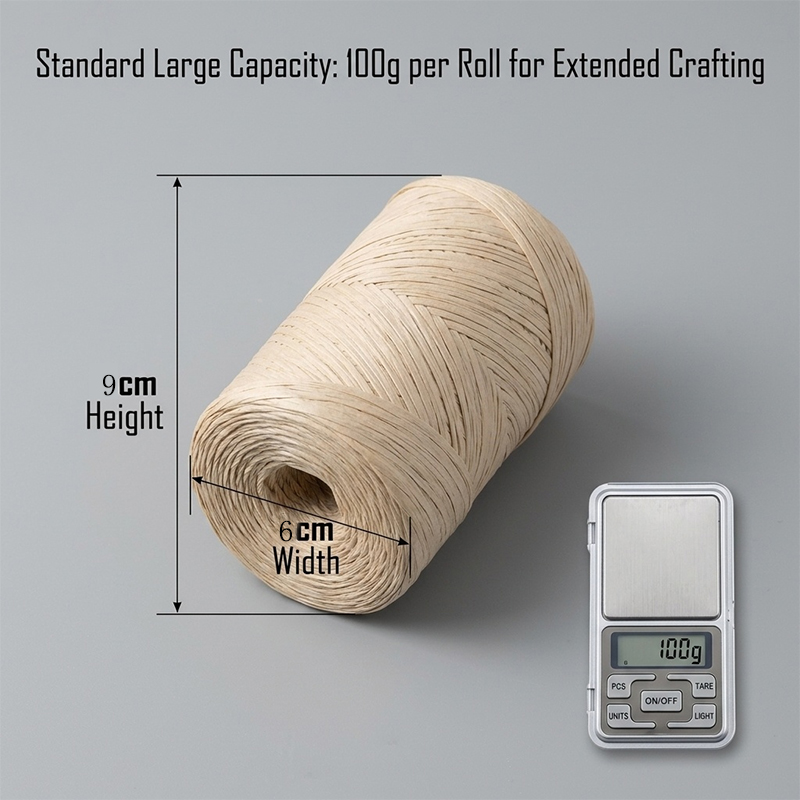 150m DIY Natural Paper Raffia  - Crochet Bag Raffia 评论和价格